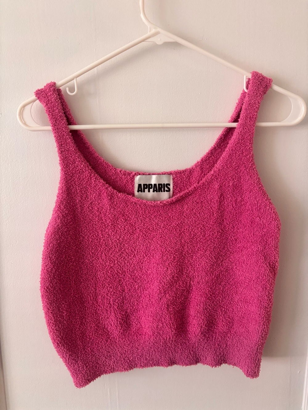 Revolve APPARIS Stone PINK Womens Medium Fuzzy Tank Top